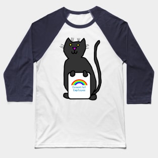 Cute Cat Essential Employee Rainbow Baseball T-Shirt